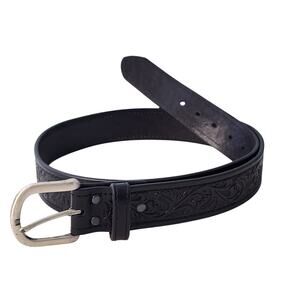 ARIAT Men's Western Black Embossed Leather Belt Size 38